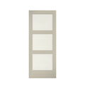 EightDoors 84" x 32" x 1-3/8" 3-Lite Frosted Glass White Prefinished Solid Wood Core Interior Barn Door