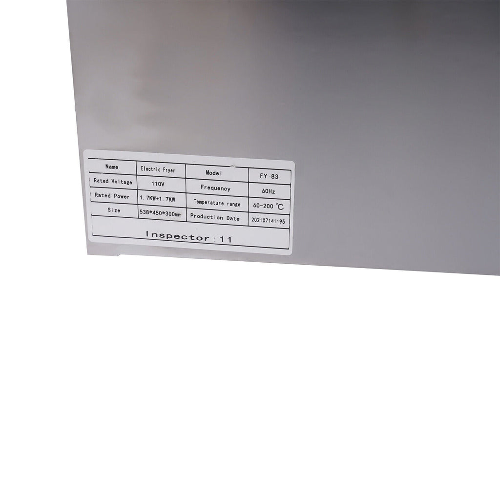5000W Extra Large Electric Deep Fryer Commercial Restaurant Fry Basket 12L Electric Deep Fryer Single Tank Stainless Steel Fry Basket Commercial Electric Deep Fryer Stainless Steel