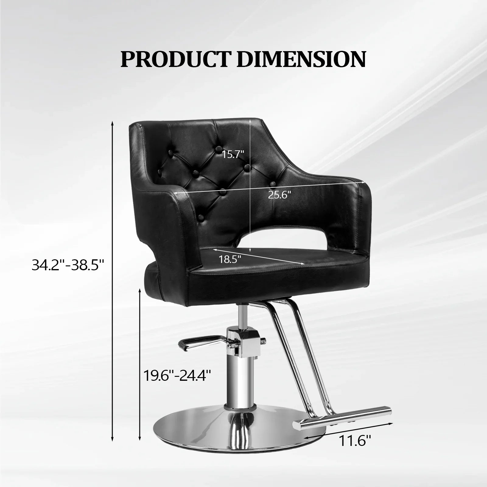 OmySalon Barber Chairs for Barbershop Black Styling Chair, Salon Chair for Hair Stylist, Heavy Duty Hydraulic Pump, 360°Swivel with Footrest
