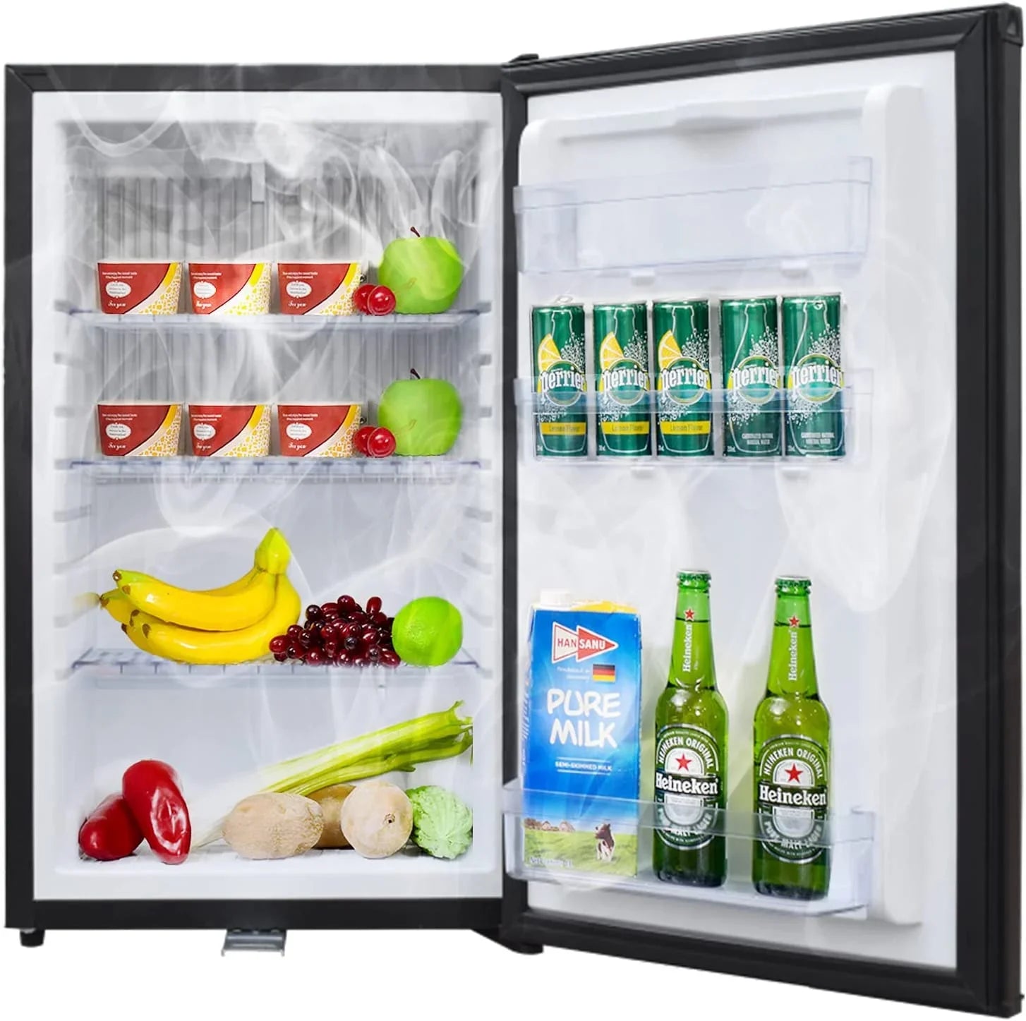 Smad 1.7 Cu ft Portable Absorption Mini Fridge No Noise with Lock, Adjustable Foot, Reversible Door