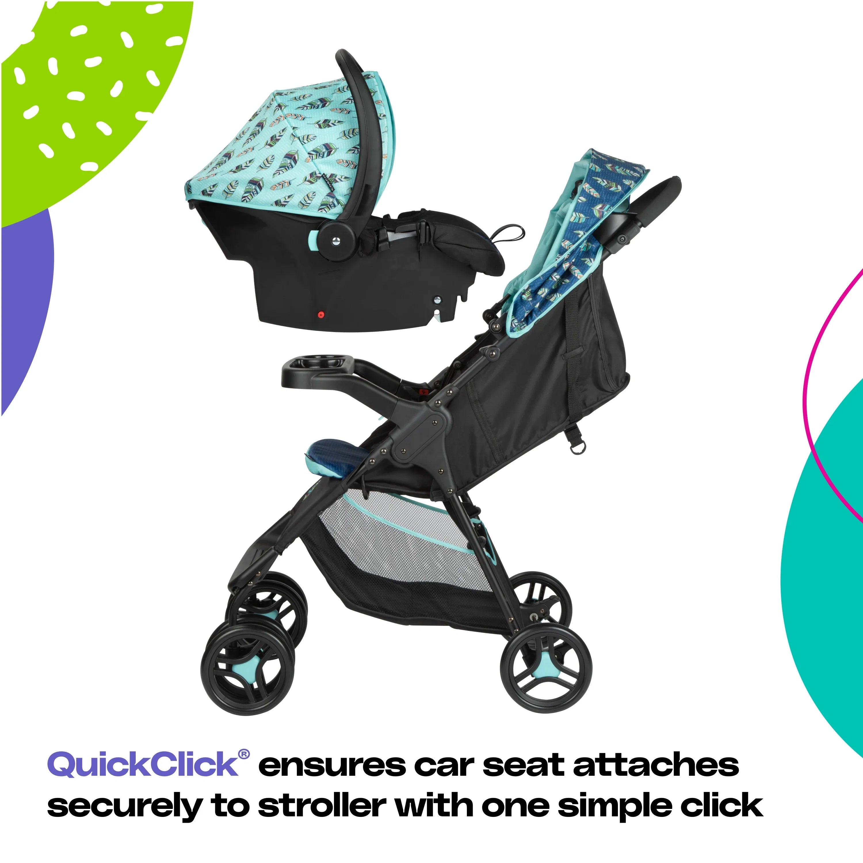 Cosco Kids Lift & Stroll DX Travel System, Gray Arrows, Toddler, Unisex