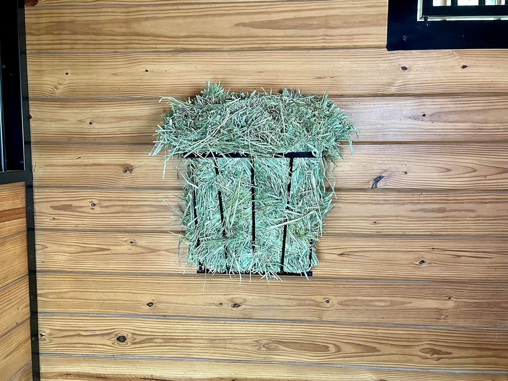 Heavy Duty Steel Wall Hay Rack by Dutch Ranch| Steel Hay Rack for Sheep, Goats & Livestock | Hay Feeder Wall Mount for Easy Hay Storage | Black 18.5'' Long Horse Hay Feeder | Made in USA