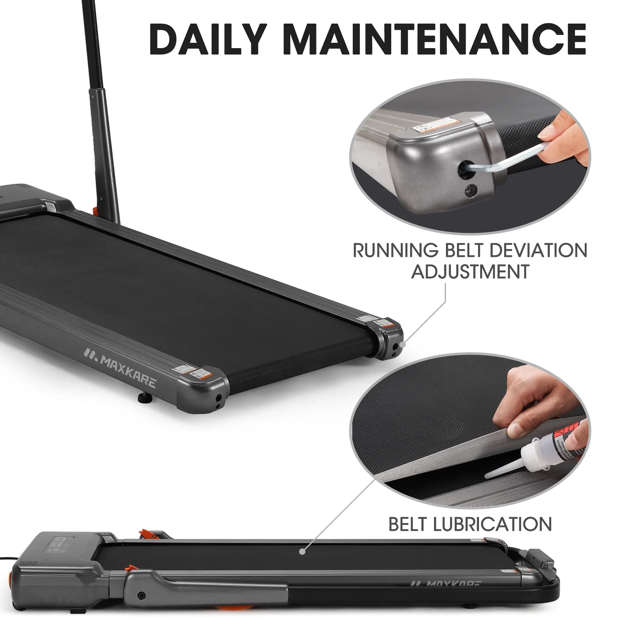 MaxKare 2 in 1 Folding Under Desk Treadmill Max 7.5MPH 2.5HP with Remote Control, Walking Pad for Home/Office Use, 265lbs Weight Capacity