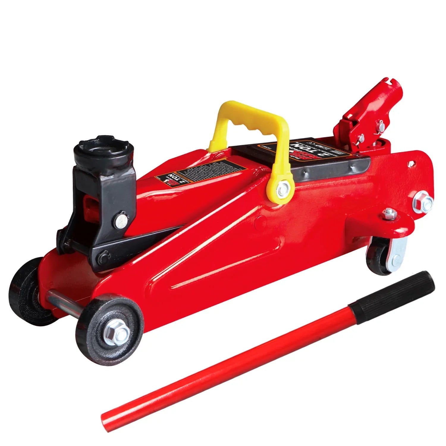 BIG RED 2 Ton Hydraulic Floor Jack with 2 Jack Stands and Rolling Garage Creeper Combo,Red, W8200