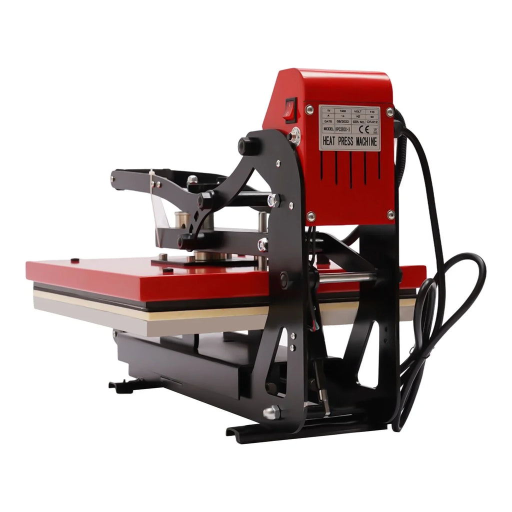 Wuzstar 16"x20"Auto Open Heat Press Machine W/Slide Out Base Clamshell Heat Transfer Machine for T-Shirt, Bags, Hat Plate, Cap
