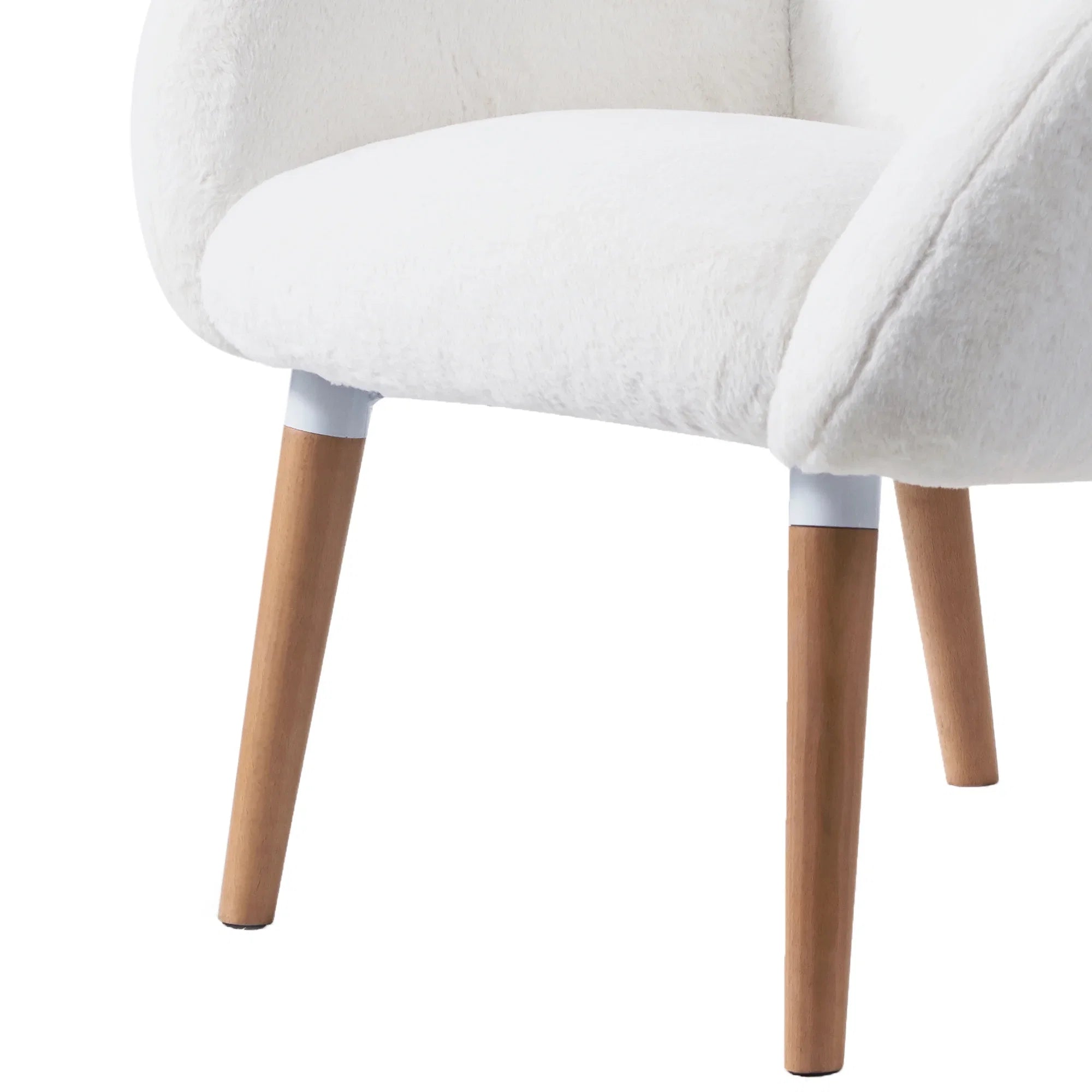 Pure solid wood beech frame imitation lamb fabric sofa chair, suitable for living room and hotel
