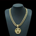 13mm Width Football Pendant Necklace,Cuban Link Chain With Bling Football Charm, Hip Hop Jewelry For Men & Women, Perfect For Sports Fans & Rapper Style