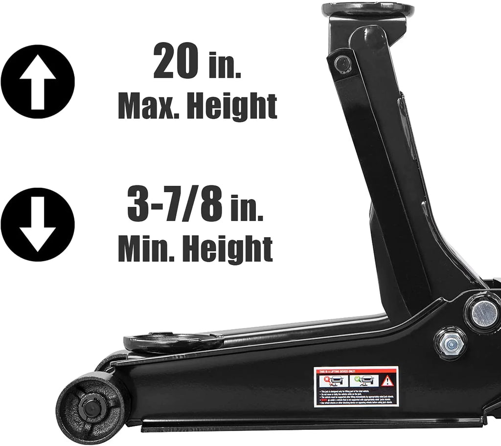 Torin 4 Ton Low Profile Floor Jack Heavy Duty Steel Car Jack with Dual Quick Lift Pump,Black,W847B