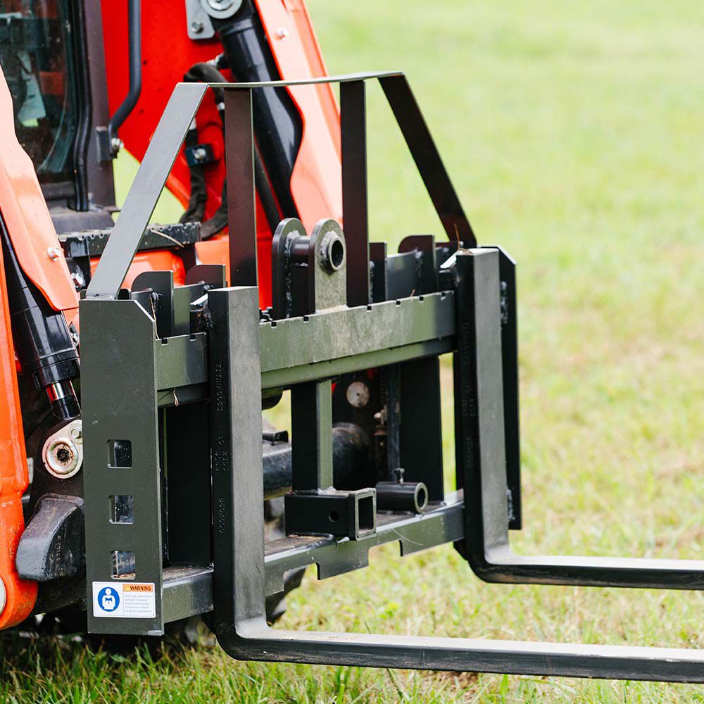 Titan Attachments Standard Series Pallet Fork Frame, Quick Tach Connection for Skid Steers, Tractors, Optional Pallet Fork Blades, Hay Spear Sleeves Included, 2" Receiver Hitch, Rated 4,000 LB