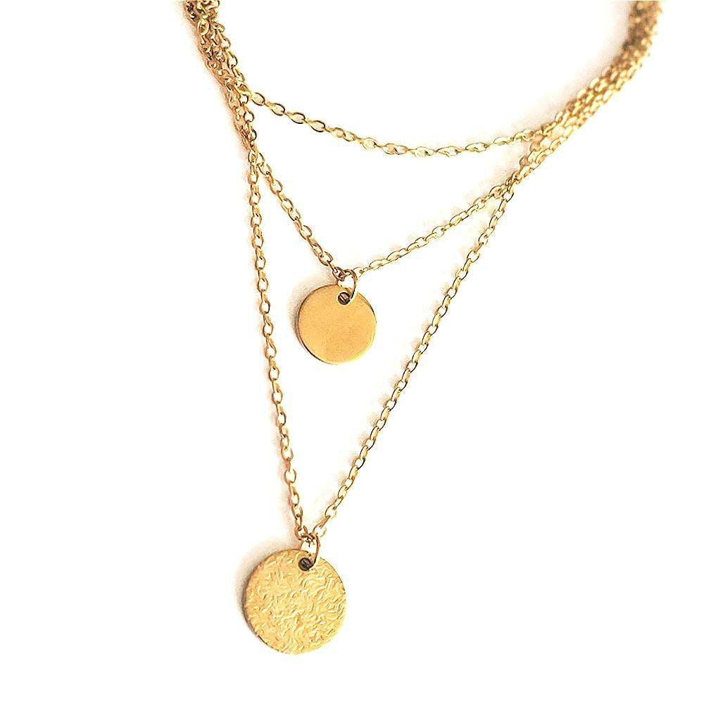 14K Gold Layered Choker Necklace