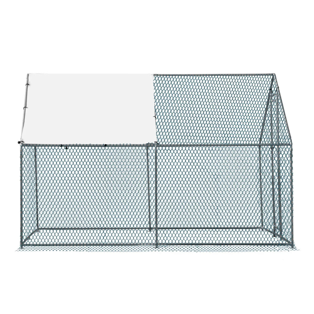 ZGBY 10 X 10 Ft Large Metal Chicken Coop, Walk-In Poultry Cage Chicken Hen Run House