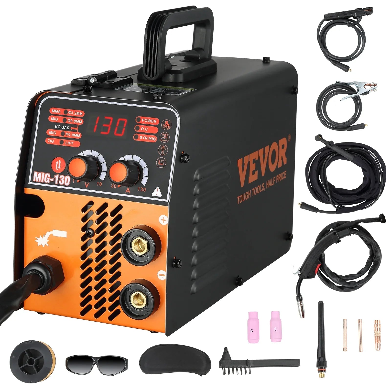 BENTISM MIG Welder Welding Machine 130A Flux Core 3 in 1 MMA/MIG/LIFT TIG Welder