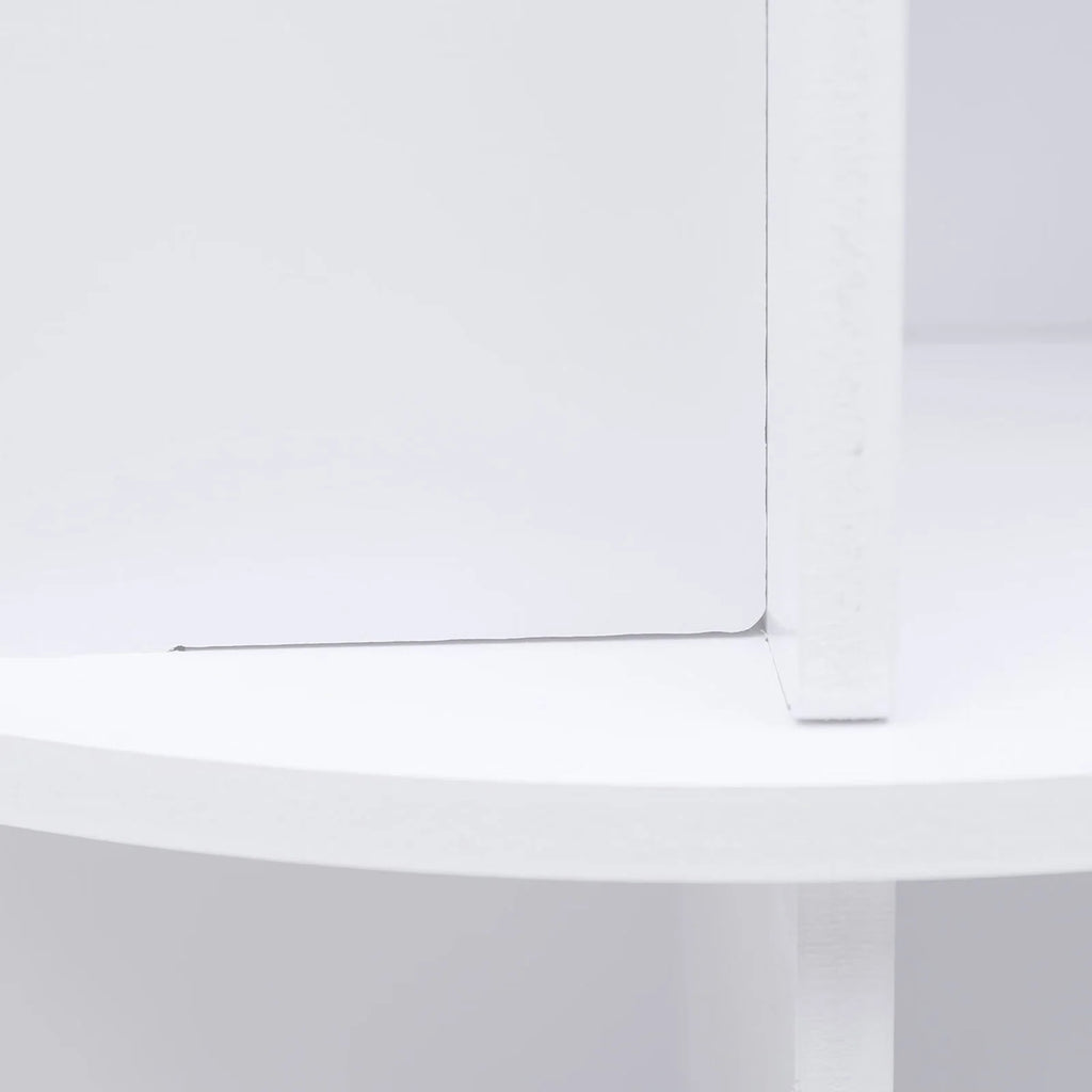 Wuzstar 4 Tiers Rotating Bookshelf 360 Degrees Display Shelves Bookshelf Organizer White Stackable Rack Floor Standing Bookcase for Living Room, Bedroom and Office, 15.7 * 15.7 * 46.5in