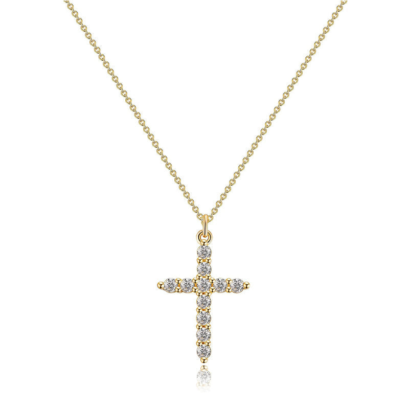 14K Gold Plated Small Cross Pendant Necklace