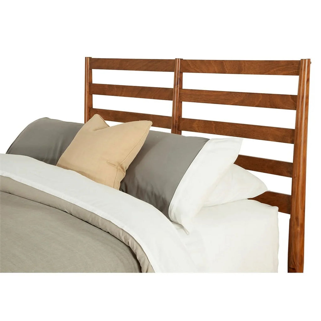Home Square 4 Piece Set with Small TV Console Full Wood Bed & Large Nightstand