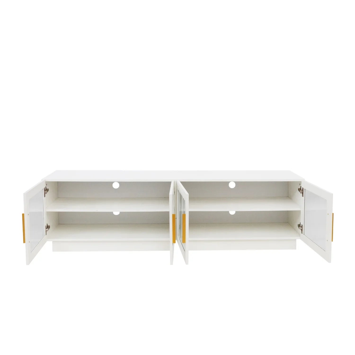 Stylish and Modern Wood Storage Cabinet with Shelves - Ideal Space-saving Solution for Your Home Perfect Entertainment Center for Living Room or Bedroom 70.87” Length