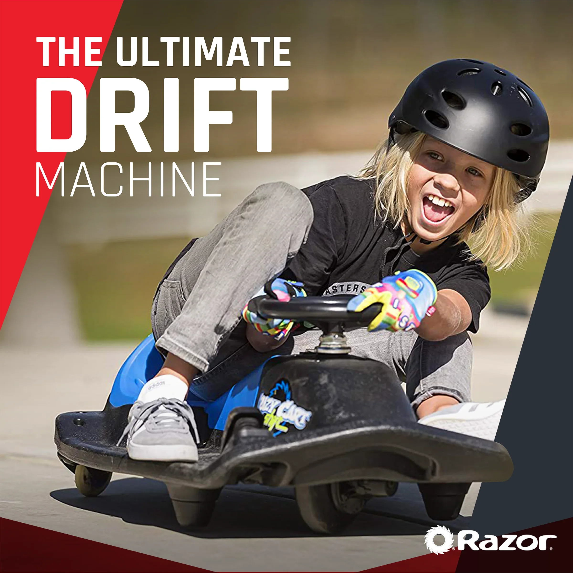 Razor Crazy Cart Shift - Blue, Electric Drifting Go Kart for Kids - 12V Powered Ride-On, Unisex