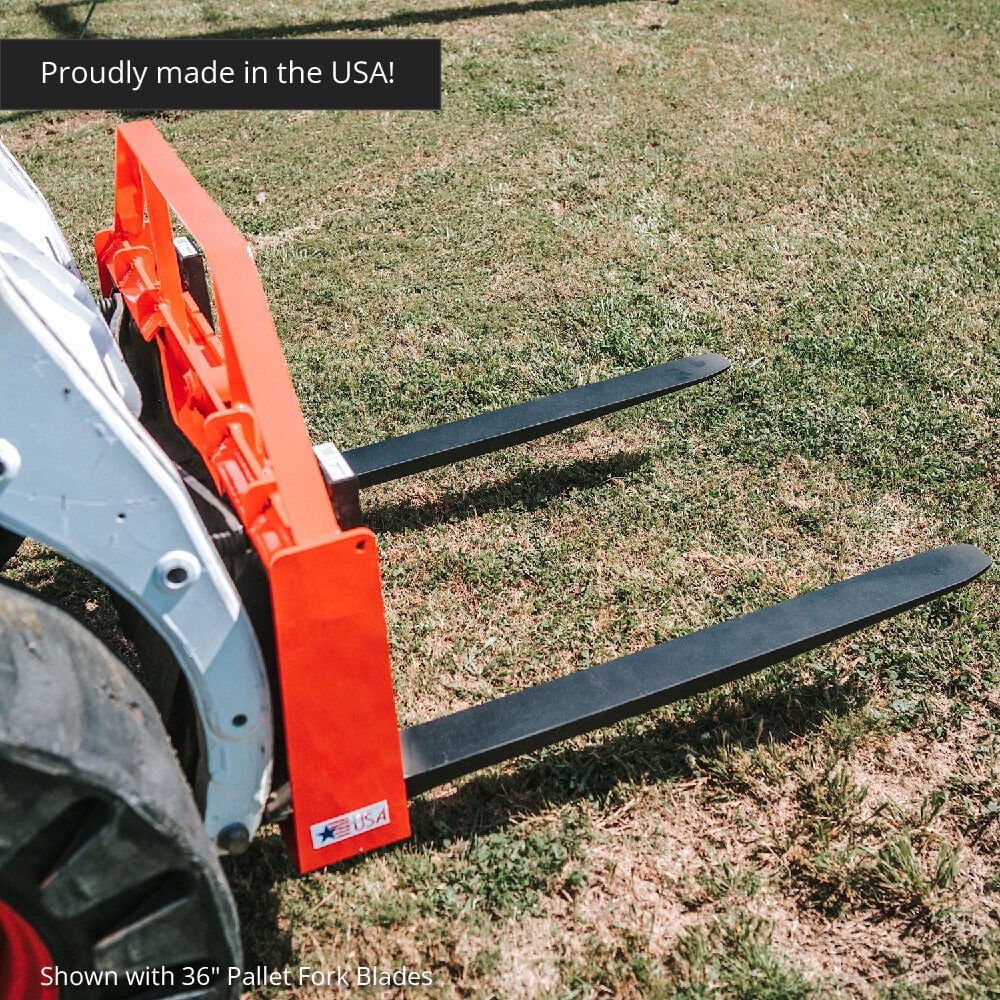 Titan Attachments UA USA Made Orange Pallet Fork Frame Attachment, 48” Fork Blades, Rated 4,000 LB
