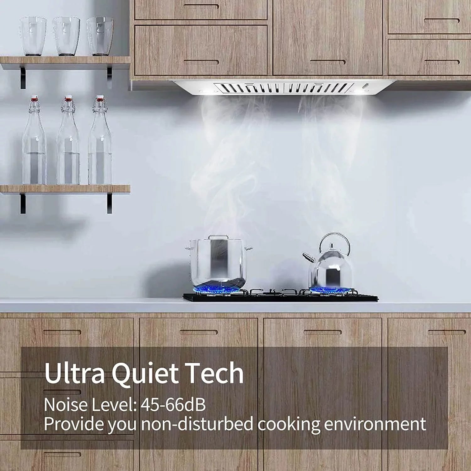 Range Hood 30 inch Insert Vent Hood 600 CFM Built-in Stainless Steel Range Hood