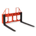Titan Attachments UA USA Made Orange Step-Through Pallet Fork Frame Attachment, 48in Fork Blades, Rated 4,000 LB, Quick Tach Mounting