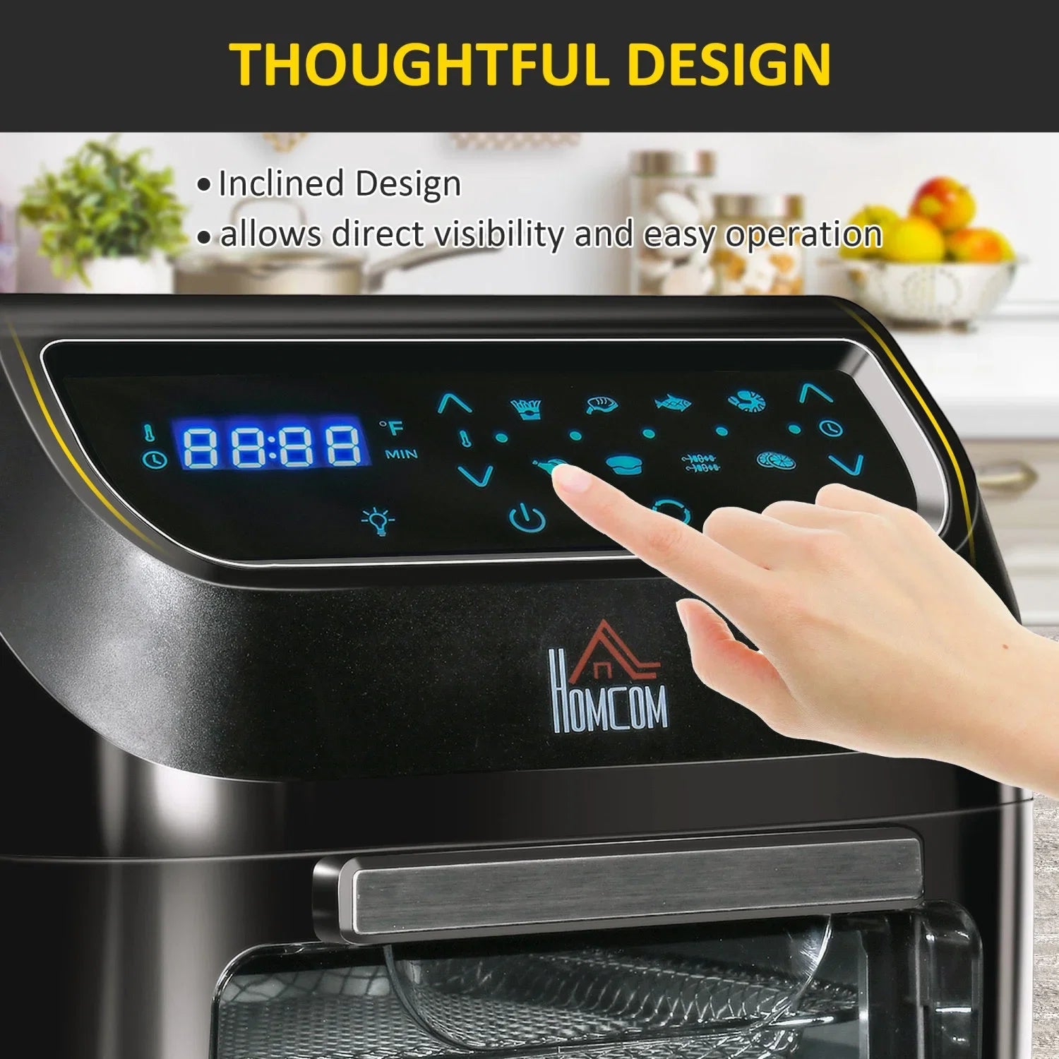 GFVCNIO 12 QT Air Fry Oven 8 In 1 Countertop Oven Combo with Air Fry Roast Broil Bake and Dehydrate 1700W with Accessories and LED Display Black