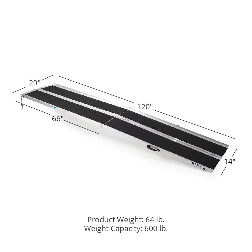 Titan Ramps 10' Multi-Fold Aluminum Wheelchair Ramp - 600 lb. Capacity
