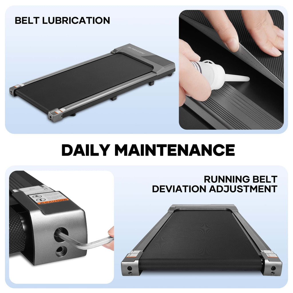 MaxKare Walking Pad Under Desk Treadmill with Remote Control 2.25HP 0.6-3.8MPH for Home Office, 265lbs Weight Capacity