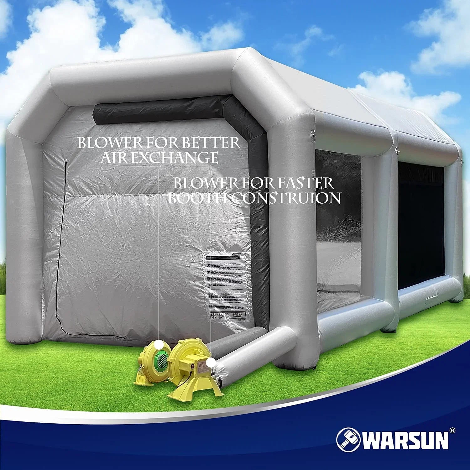 Warsun Inflatable Paint Booth with Larger Air Filter System 14x10x8.5Ft Inflatable Spray Portable Paint Tent