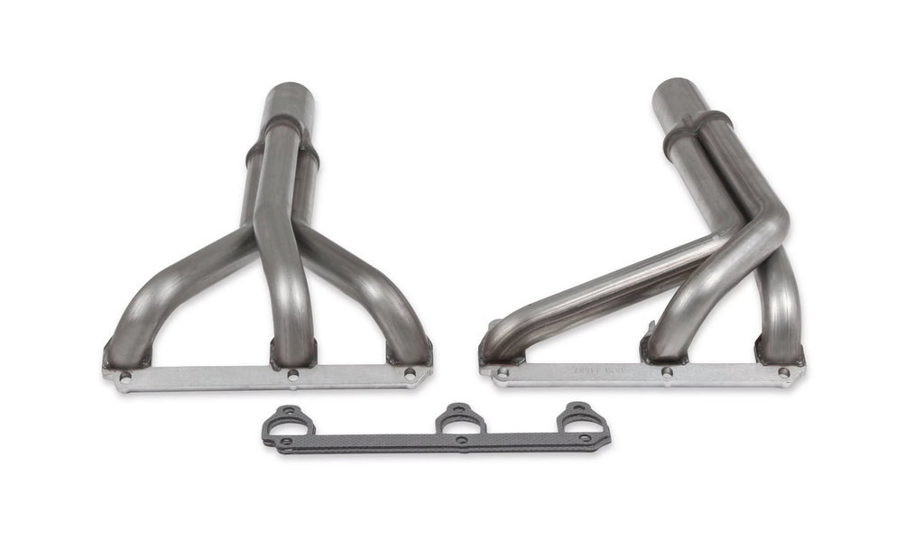 Flowtech 11587FLT Upright Headers 1-1/2" Primary, 20" Long, 27" tall, 2-1/2" x 10" Collector - 409SS Natural Finish