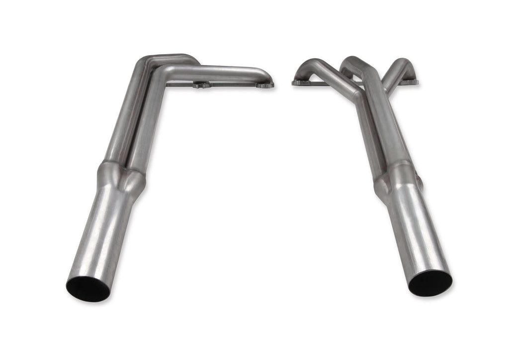 Flowtech 11587FLT Upright Headers 1-1/2" Primary, 20" Long, 27" tall, 2-1/2" x 10" Collector - 409SS Natural Finish