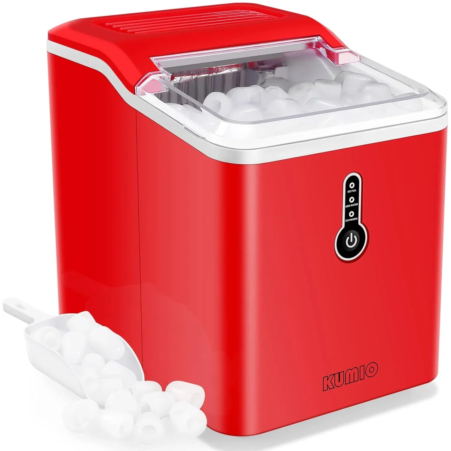 Ice Makers Countertop, 9 Bullet Ice in 6-9 Mins with Ice Scoop and Basket, 26.5 Lbs per Day, Portable Ice Maker for Home Office Camping Party RV, Blue
