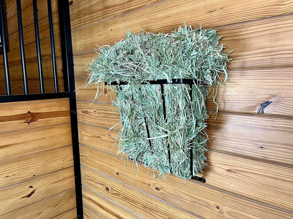Heavy Duty Steel Wall Hay Rack by Dutch Ranch| Steel Hay Rack for Sheep, Goats & Livestock | Hay Feeder Wall Mount for Easy Hay Storage | Black 18.5'' Long Horse Hay Feeder | Made in USA