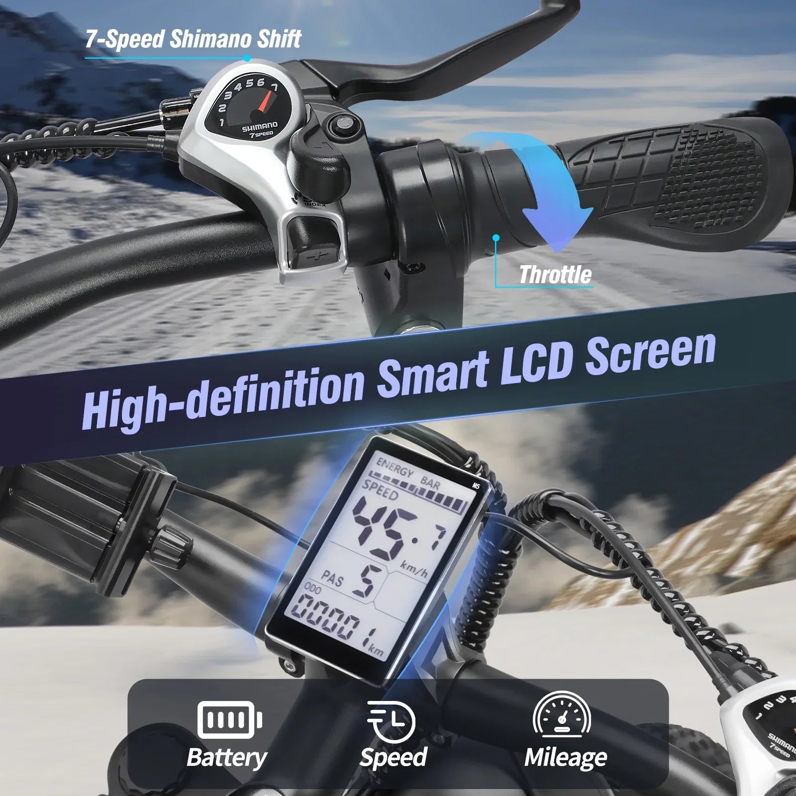 Eletric Bike for Adults, 750W Motor 48V 20Ah Removable Battery 26'' Fat Tire Folding E-Bike Shimano 21-Speed MTB Cycling UL2849