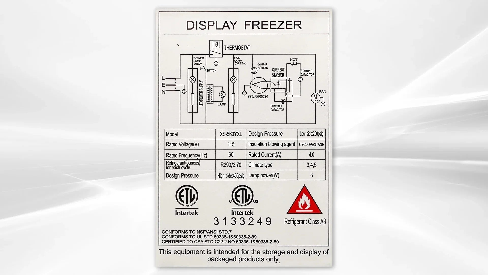 72 in. Curved Lid Glass Commercial Chest Freezer, 14.5 Cu. Ft.