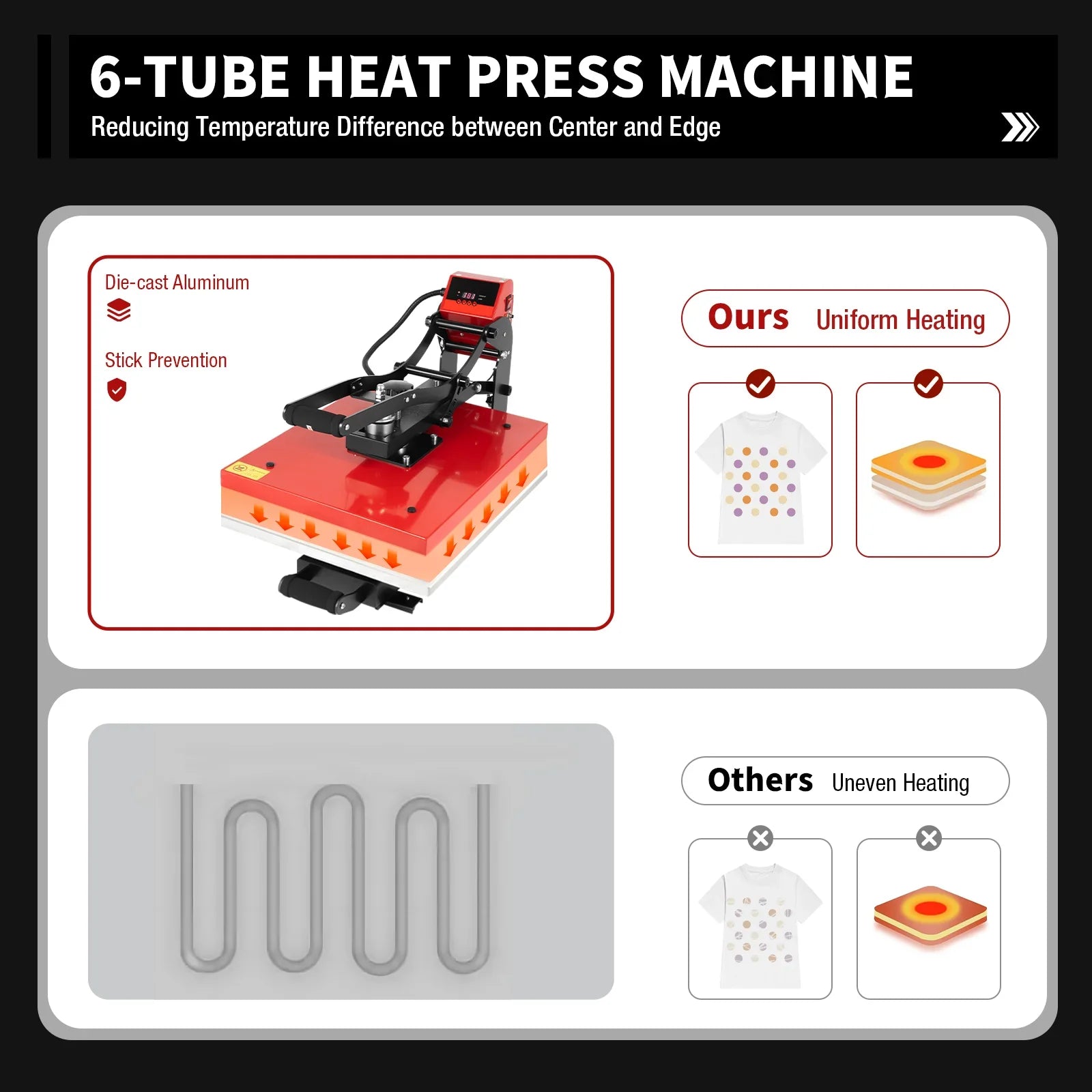 16" x 20" Clamshell Semi-Auto Open Heat Press Machine with Slide Out Function Heavy