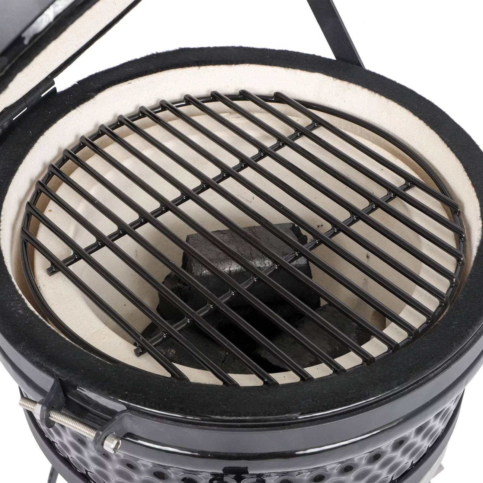 SalonMore 13in Round Ceramic Charcoal Grill Black