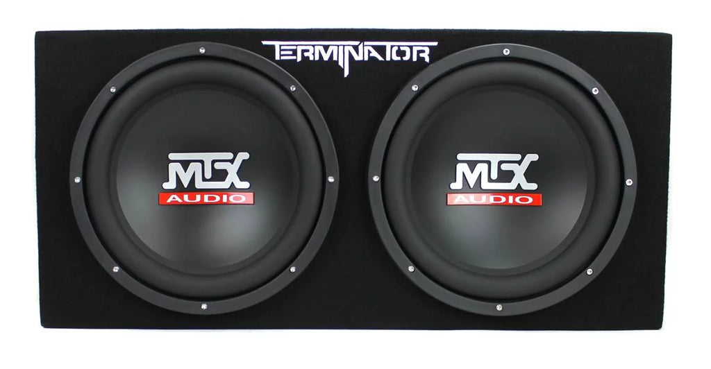 MTX 12" Dual Loaded Car Subwoofer w/Sub Box, Amplifier, & QPower Wiring Kit