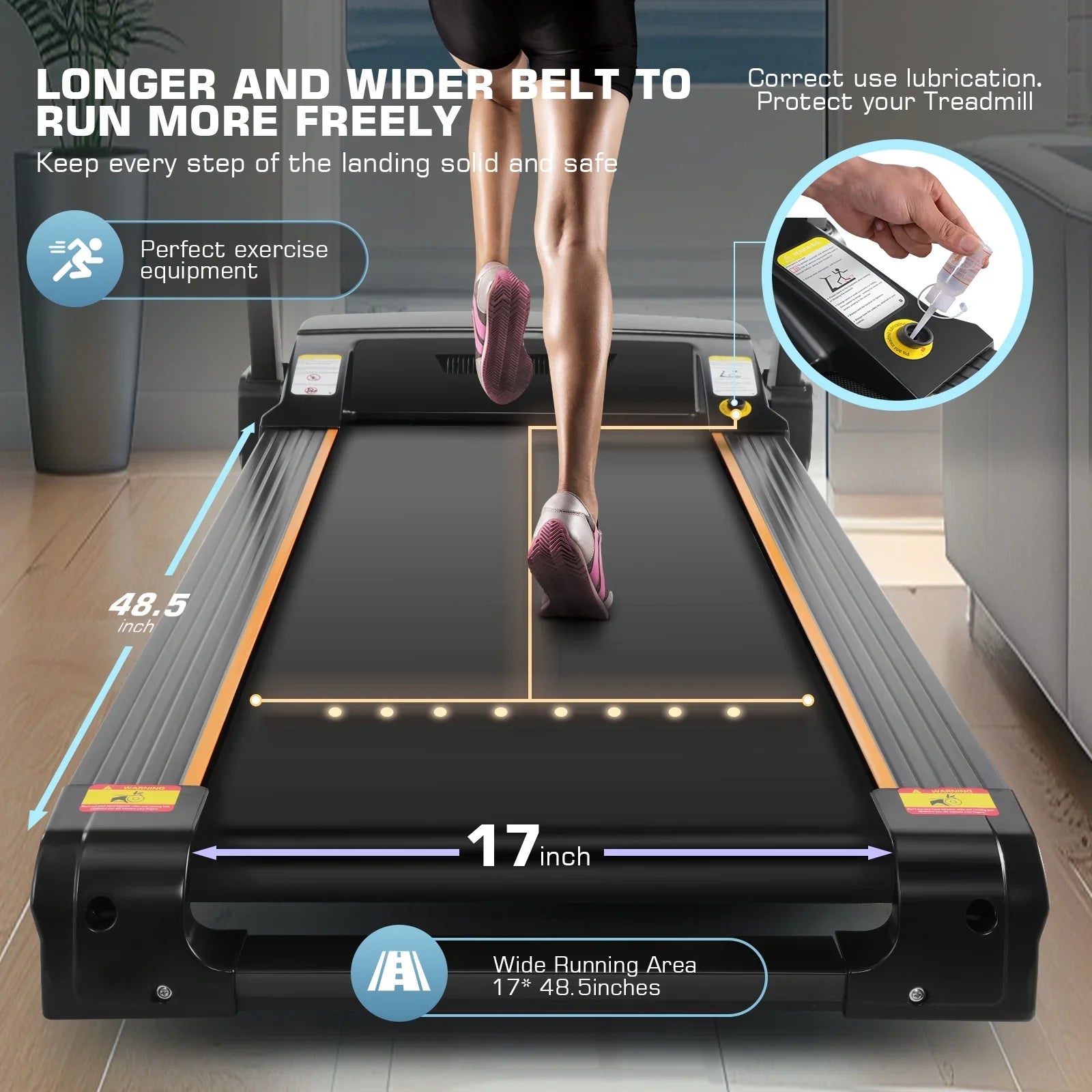 Tikmboex Strong 3.25HP Treadmill with Auto Incline & Smart App,Bluetooth Speaker, Large LED Display & Fan for Home Office Walking Running Exercise Machine, 300 lb Capacity