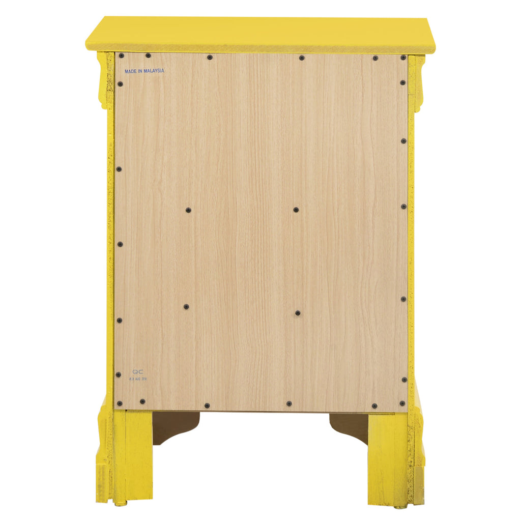 Passion Furniture Louis Philippe 3-Drawer Yellow Nightstand (29"H x 16"W x 21"D)