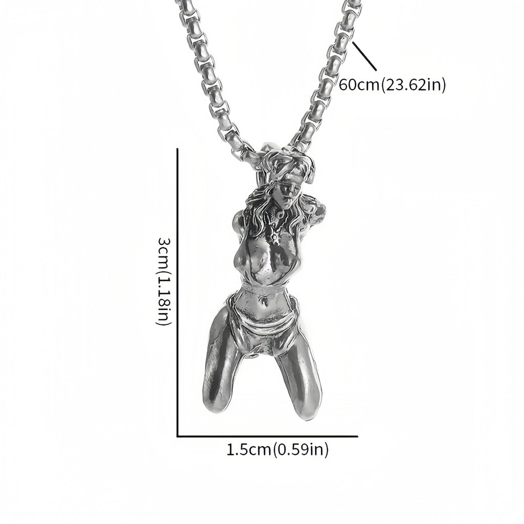 Men BDSM-inspired Kinky Pendant Necklace, Copper With Silver Plating, Gothic  Jewelry, Statement Fashion Accessory