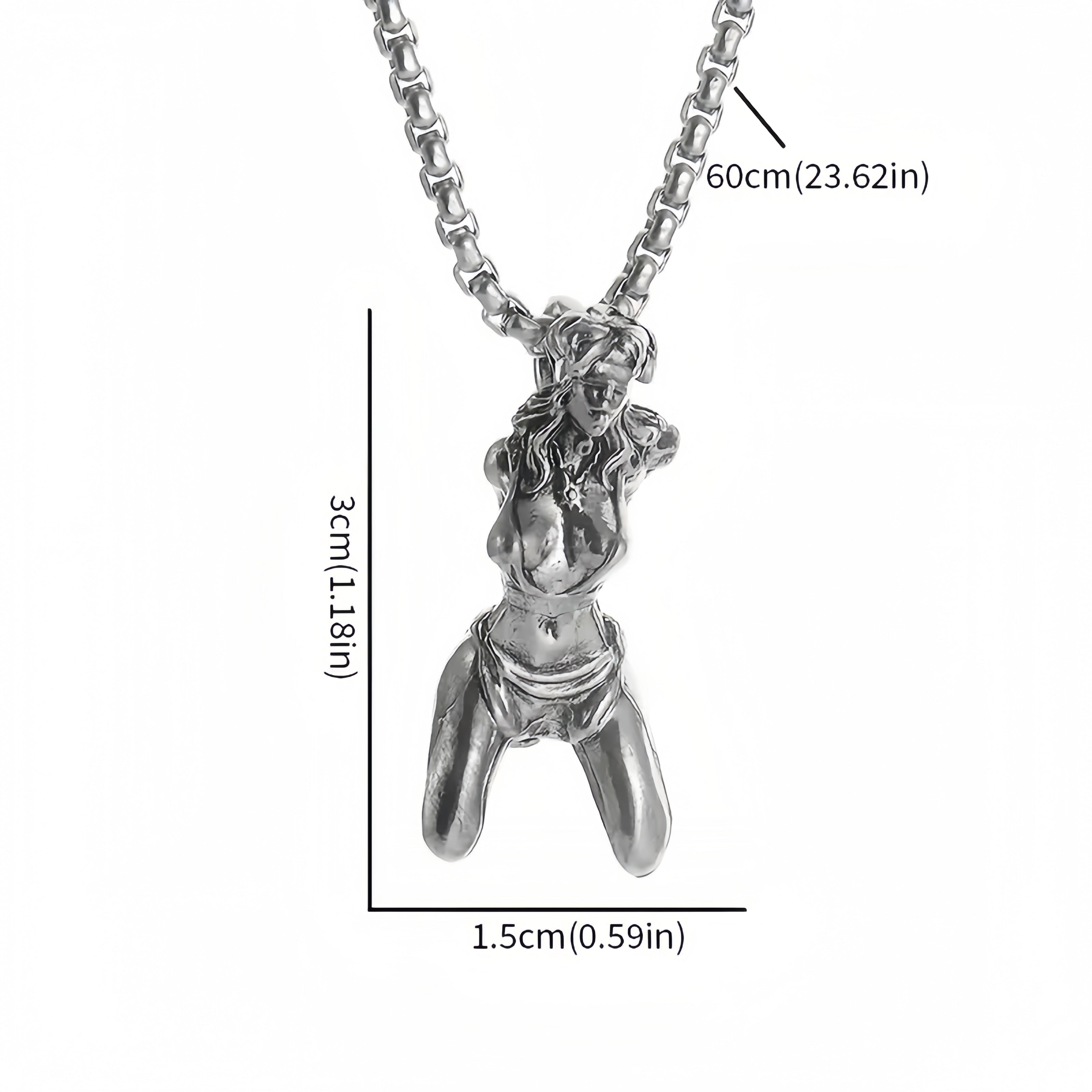 Men BDSM-inspired Kinky Pendant Necklace, Copper With Silver Plating, Gothic  Jewelry, Statement Fashion Accessory