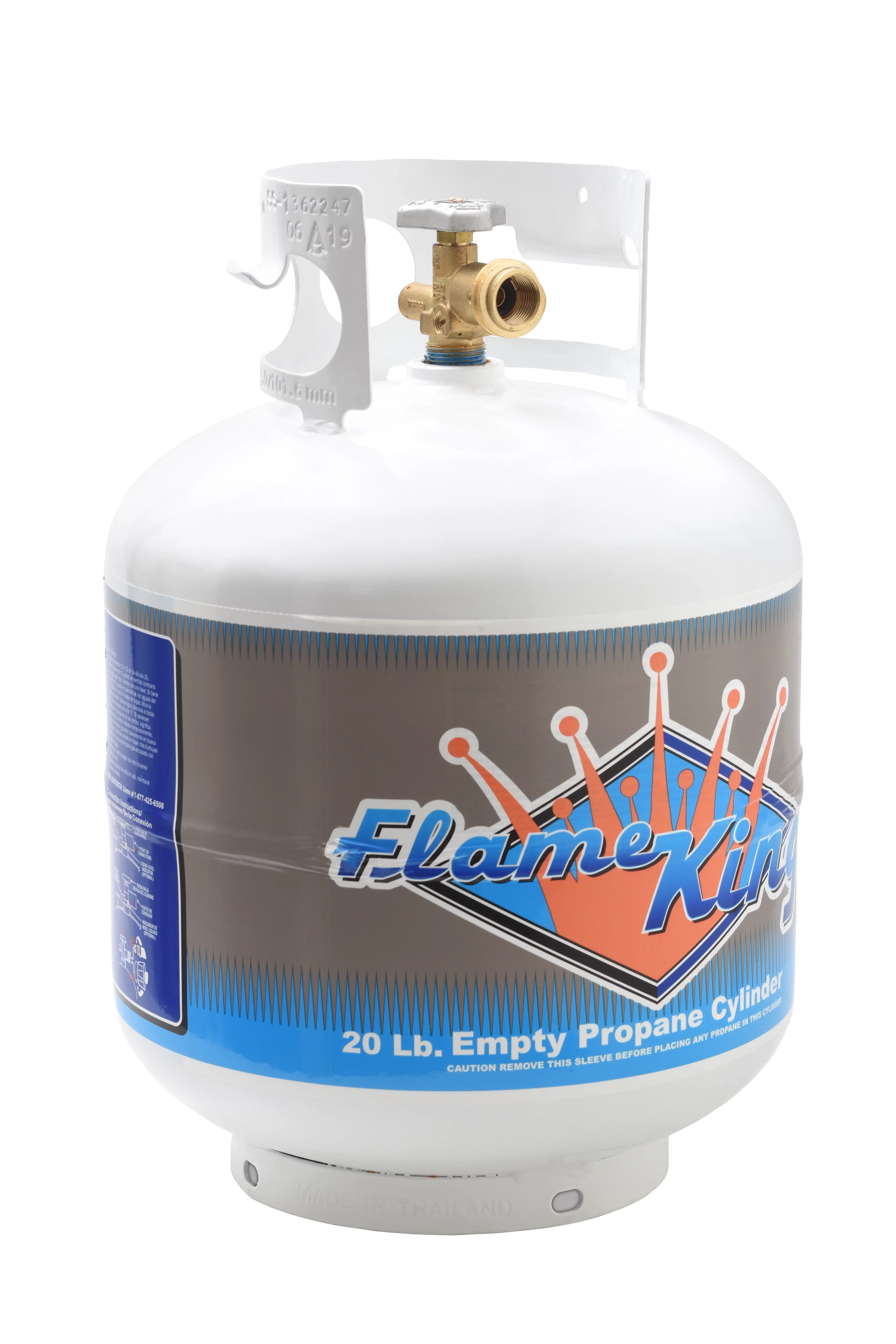 Flame King 20LB Empty Steel Propane Tank LP Cylinder w/ Type1 OPD Valve, for Grills & BBQs