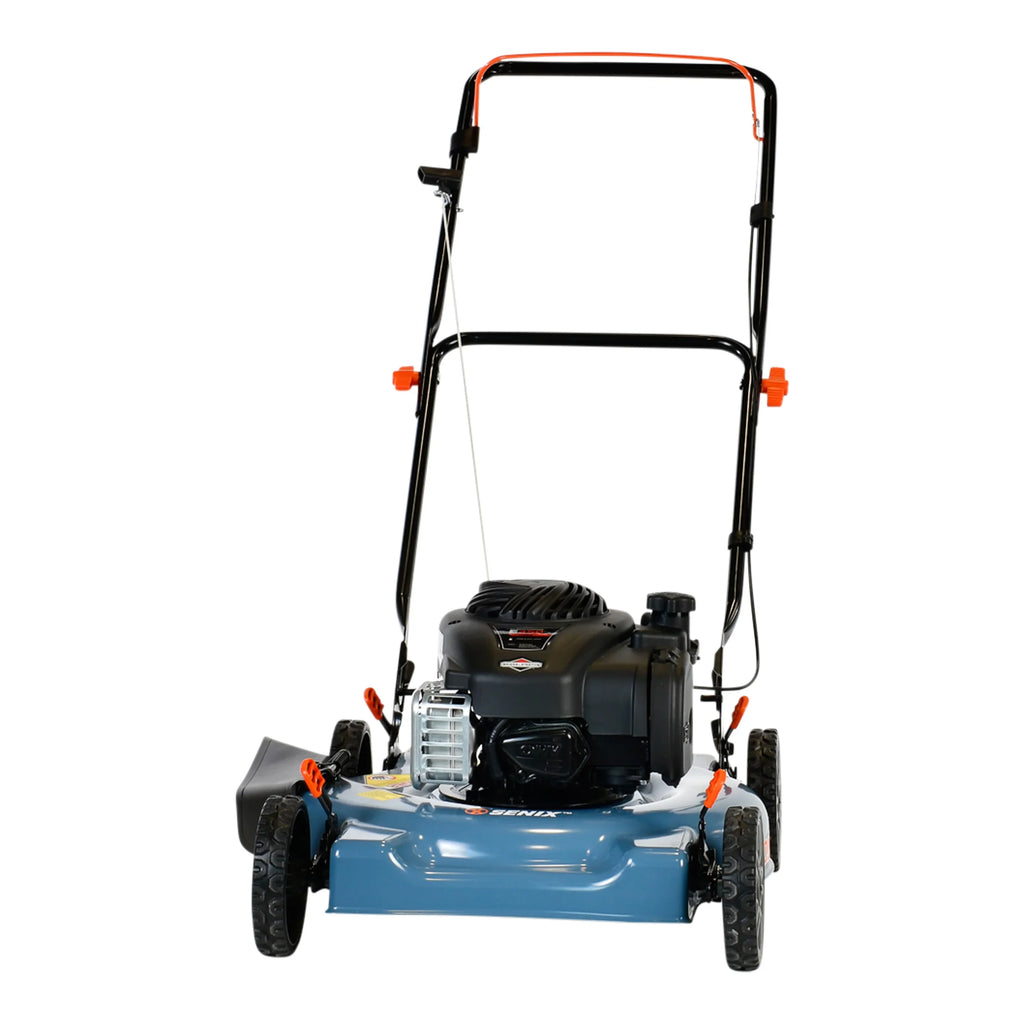 SENIX 20-Inch Gas Lawn Mower, 125 cc 4-Cycle Briggs & Stratton Engine, Push Lawnmower with Side Discharge, 5-Position Height Adjustment, LSPG-L3