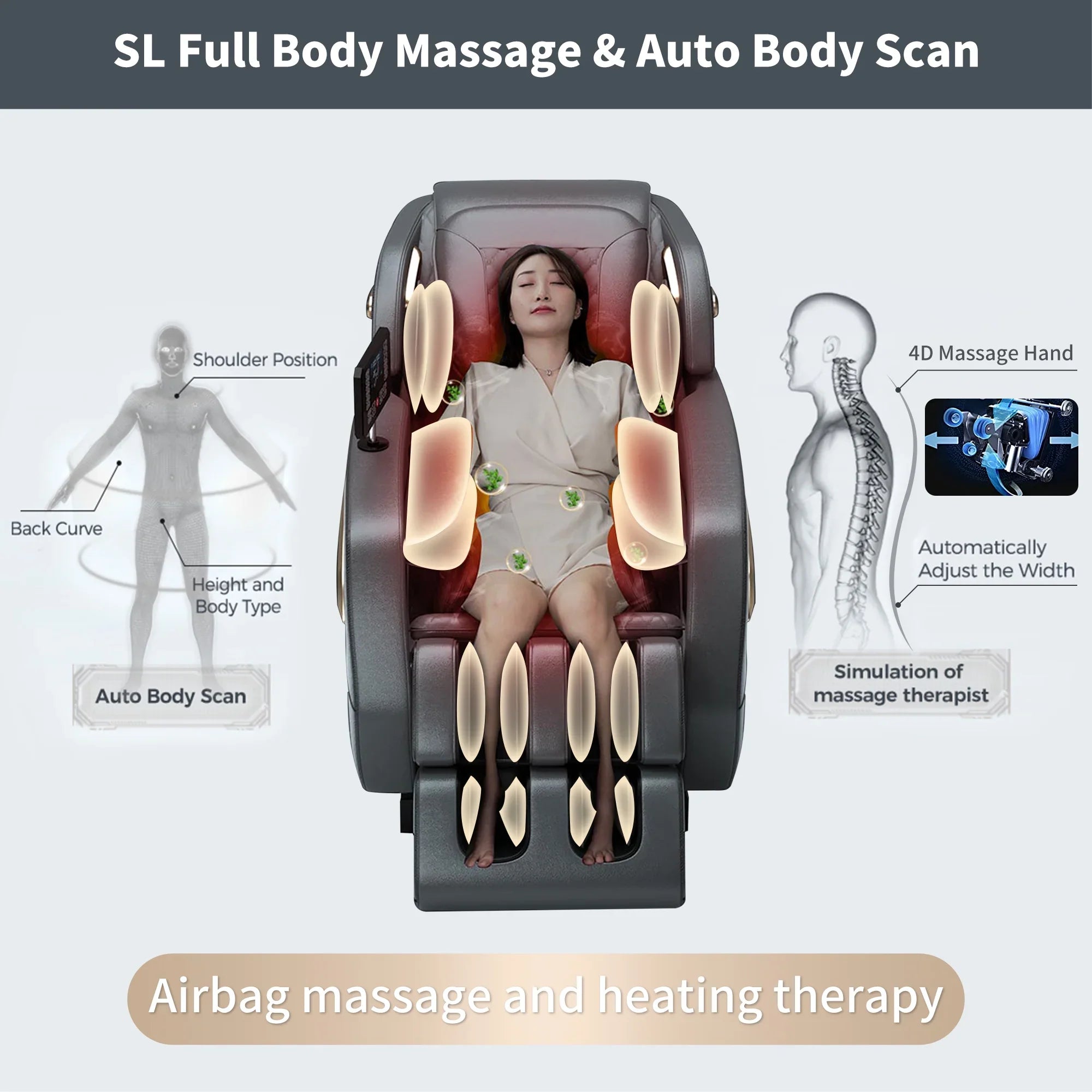 2024 4D Zero Gravity Massage Chair, Full Body Shiatsu Recliner with Yoga Stretching, SL Track, Intelligent Voice Control, Calf Kneading, Calfrest Extension, Premium Black Leather