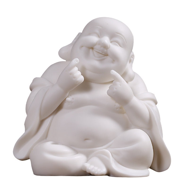 Handmade Clay Laughing Budda Statue Ornamanet Spiritual Religion  Gifting for him