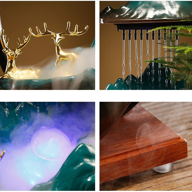 Incense holder backflow Led Lamp Circulating water fountain indoor